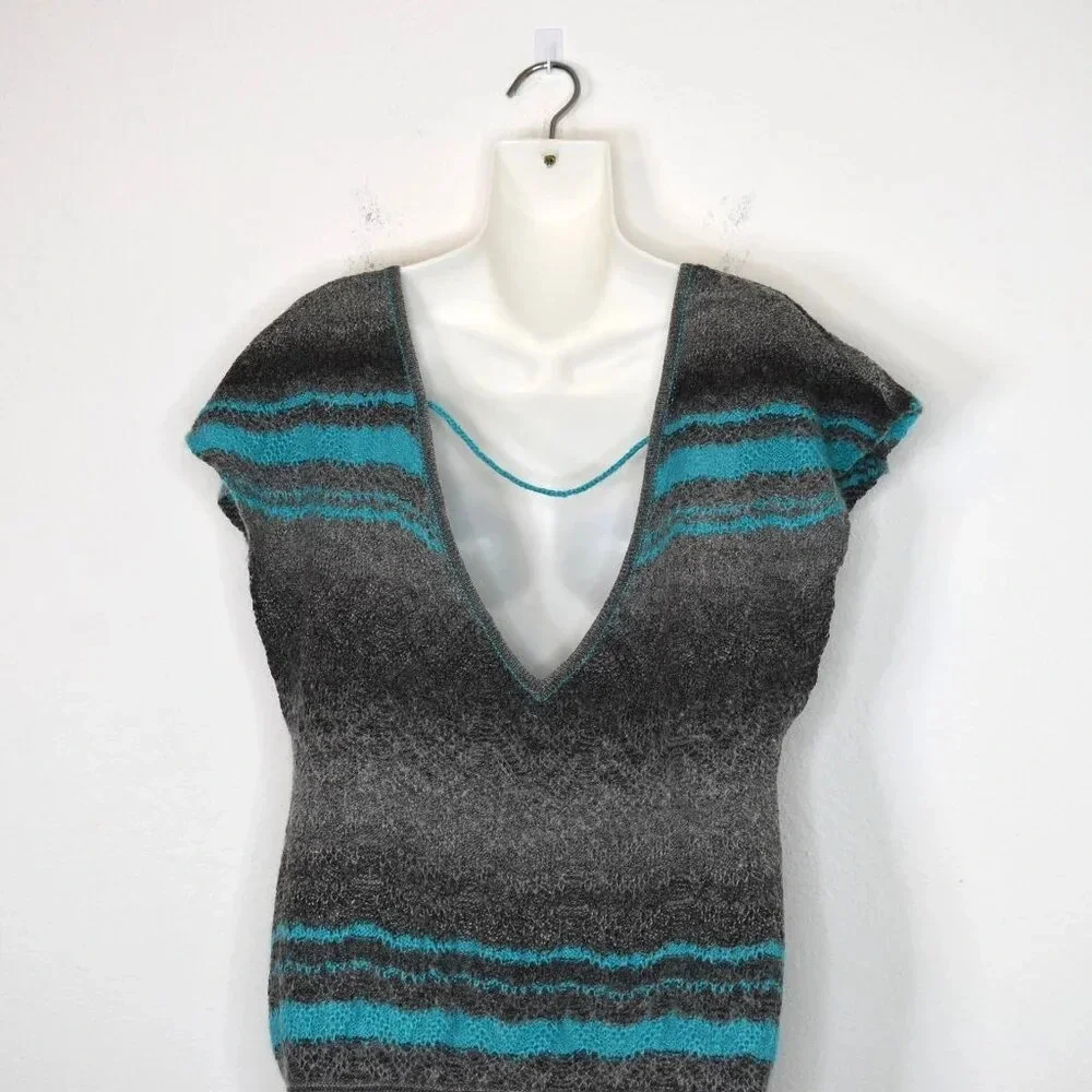 Free People Sweater Dress Tunic Sz M Mini Wool Blend Southwestern Boho Cowgirl